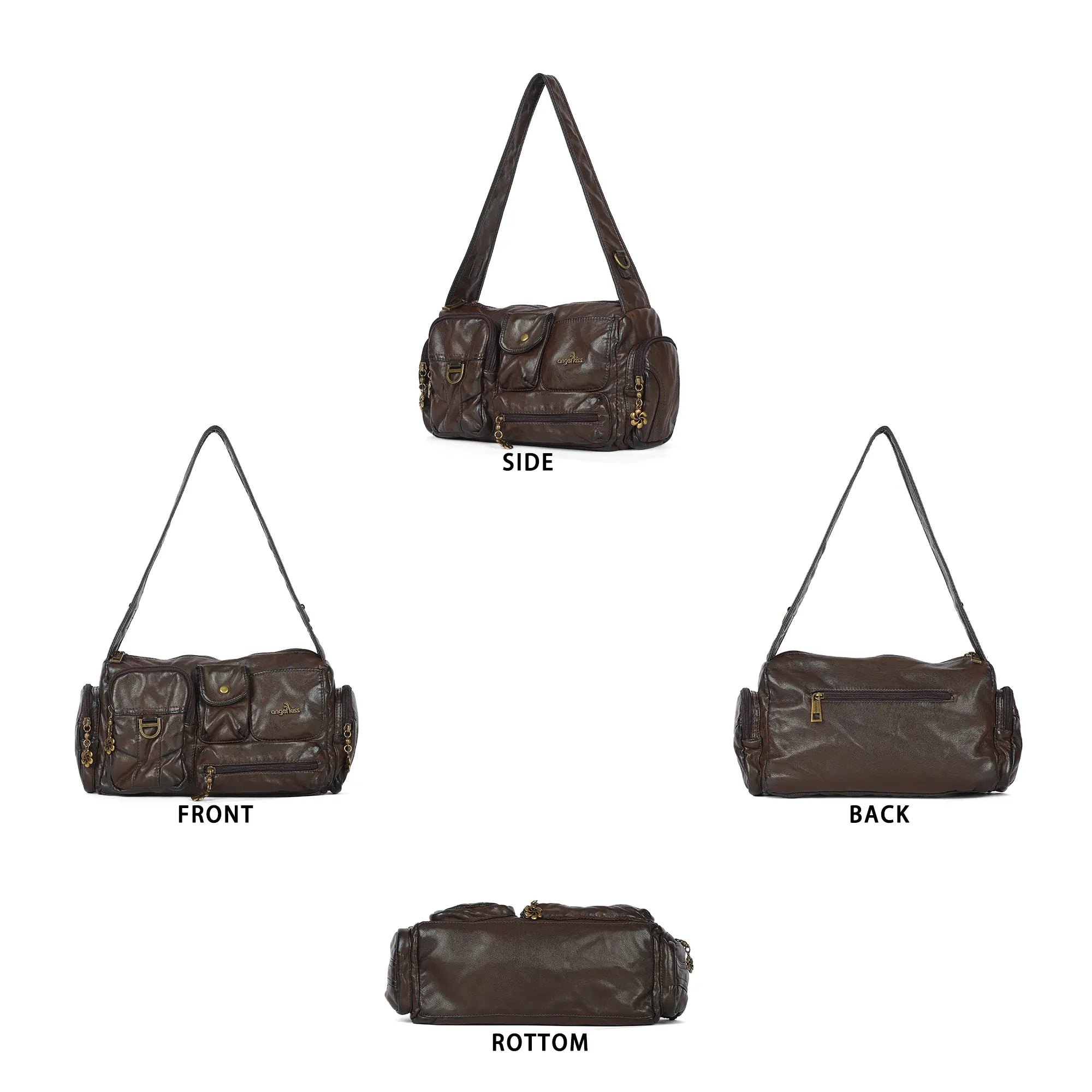 Y2K Multi-Pocket Cargo Satchel Bag for Shoulder or Crossbody Carry