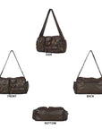 Y2K Multi-Pocket Cargo Satchel Bag for Shoulder or Crossbody Carry