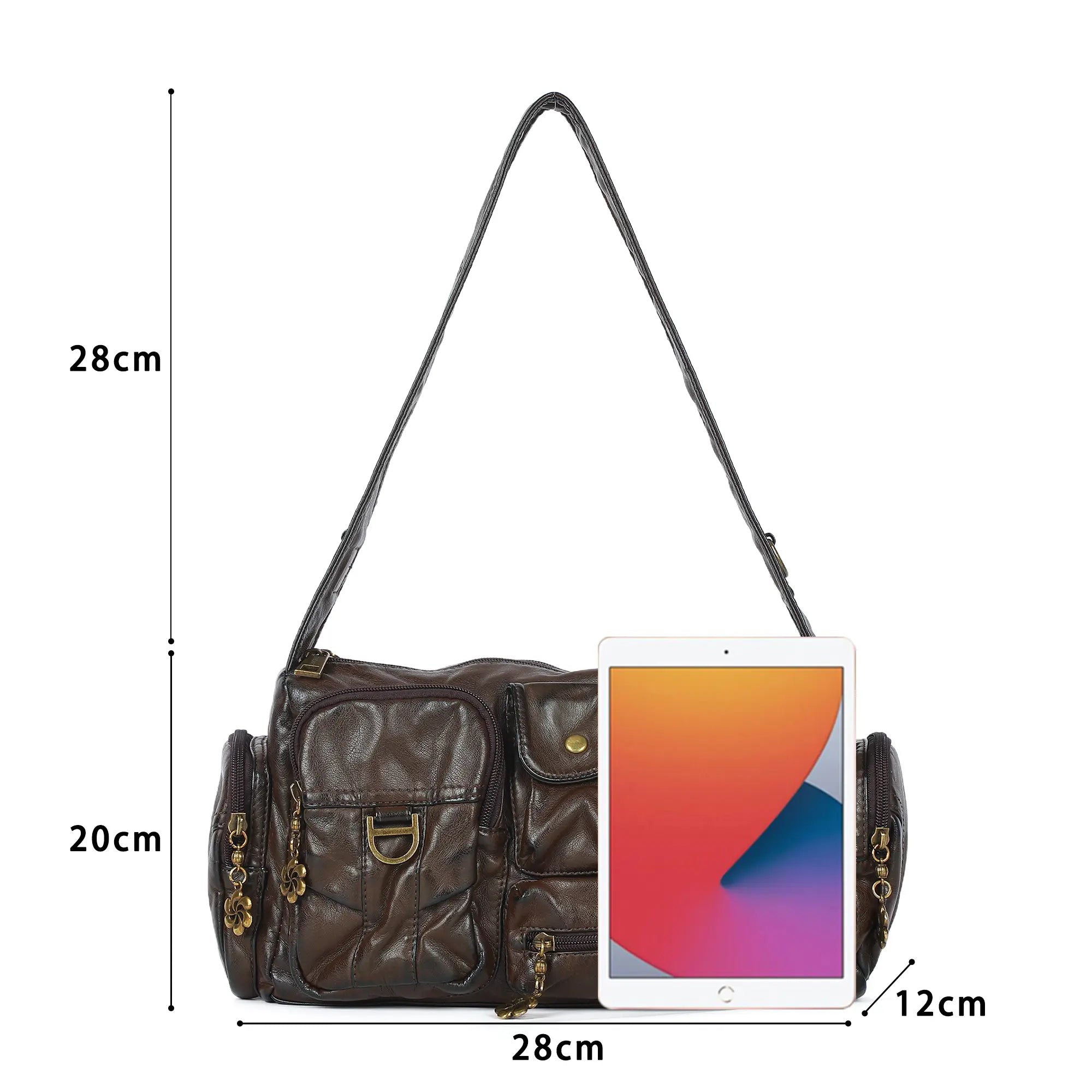 Y2K Multi-Pocket Cargo Satchel Bag for Shoulder or Crossbody Carry