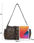 Y2K Multi-Pocket Cargo Satchel Bag for Shoulder or Crossbody Carry