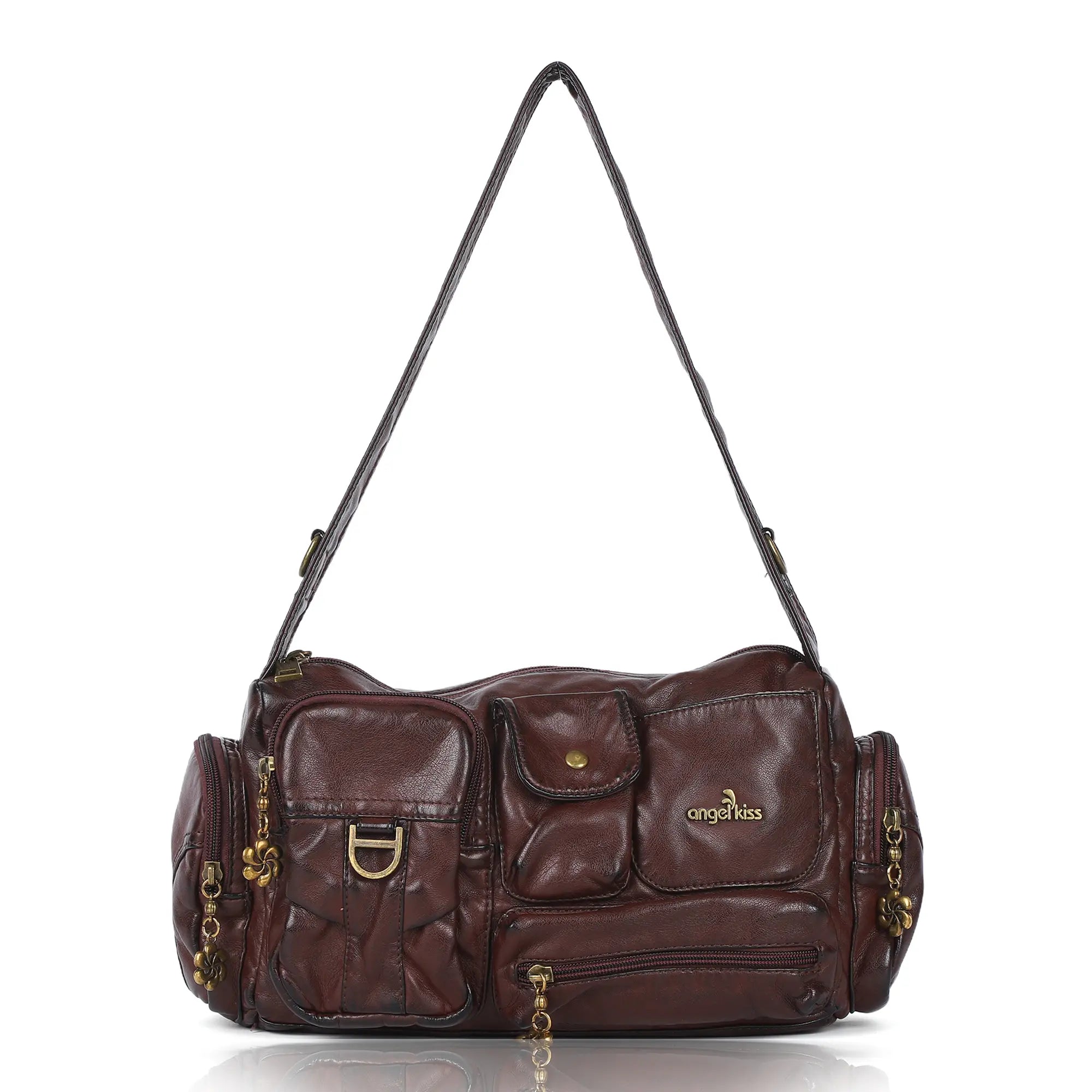 Y2K Multi-Pocket Cargo Satchel Bag for Shoulder or Crossbody Carry
