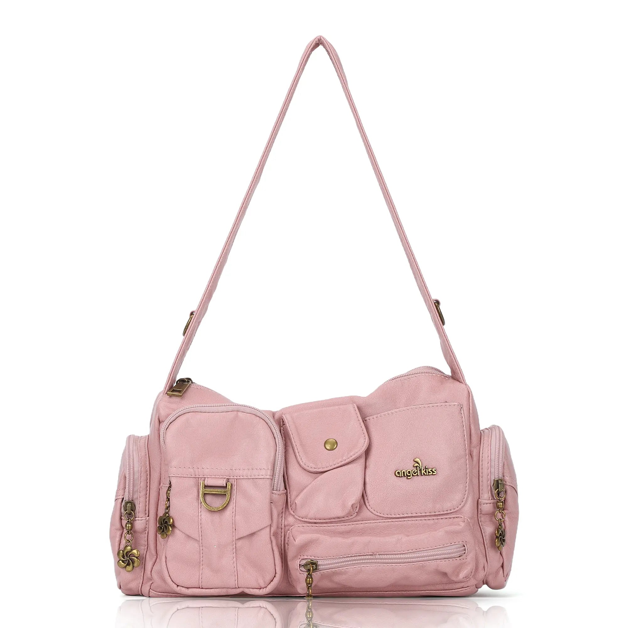 Y2K Multi-Pocket Cargo Satchel Bag for Shoulder or Crossbody Carry