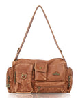 Y2K Multi-Pocket Cargo Satchel Bag for Shoulder or Crossbody Carry