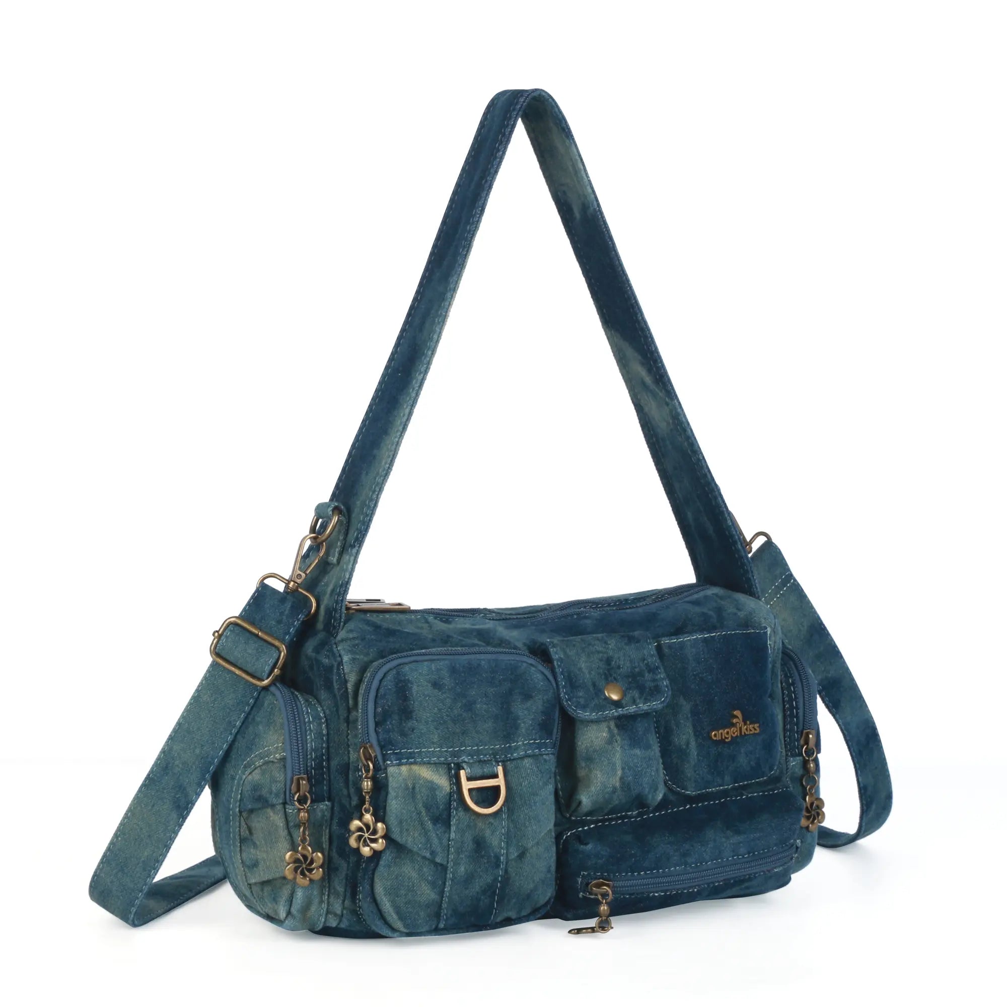 Y2K Multi-Pocket Cargo Satchel Bag for Shoulder or Crossbody Carry