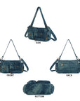 Y2K Multi-Pocket Cargo Satchel Bag for Shoulder or Crossbody Carry