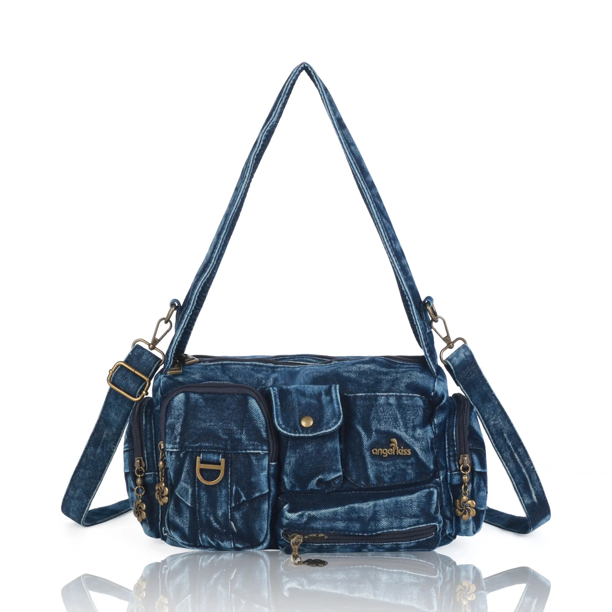 Y2K Multi-Pocket Cargo Satchel Bag for Shoulder or Crossbody Carry