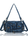 Y2K Multi-Pocket Cargo Satchel Bag for Shoulder or Crossbody Carry