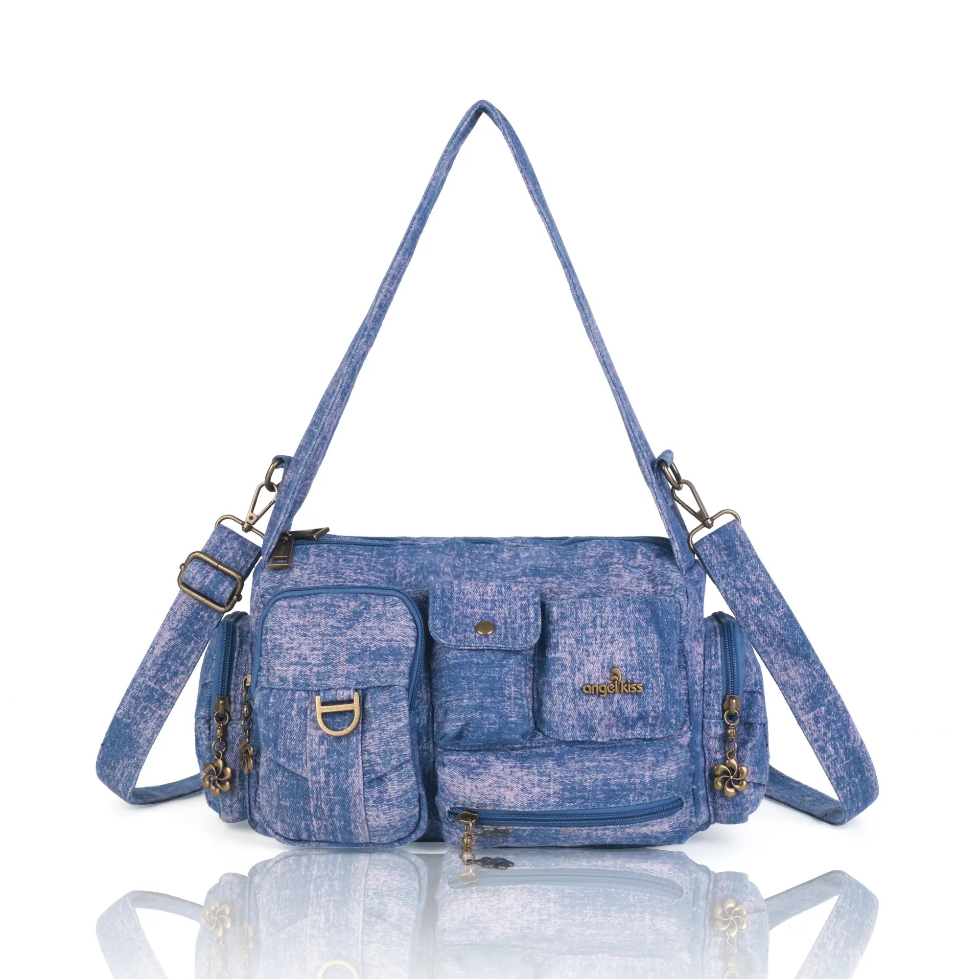 Y2K Multi-Pocket Cargo Satchel Bag for Shoulder or Crossbody Carry