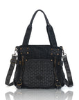 Western Denim Multi-Pocket Satchel Crossbody Bag