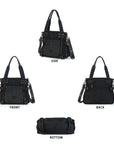 Western Denim Multi-Pocket Satchel Crossbody Bag