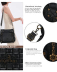 Western Denim Multi-Pocket Satchel Crossbody Bag