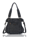 Large Handmade Multipocket Washed Denim Tote Plaid Bag