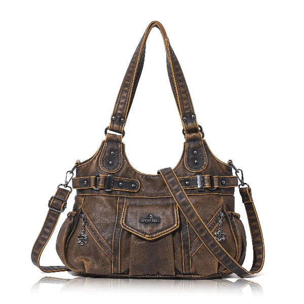 Multiple Zipper Crossbody Grunge Retro Bag