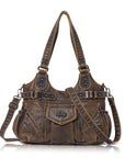 Multiple Zipper Crossbody Grunge Retro Bag