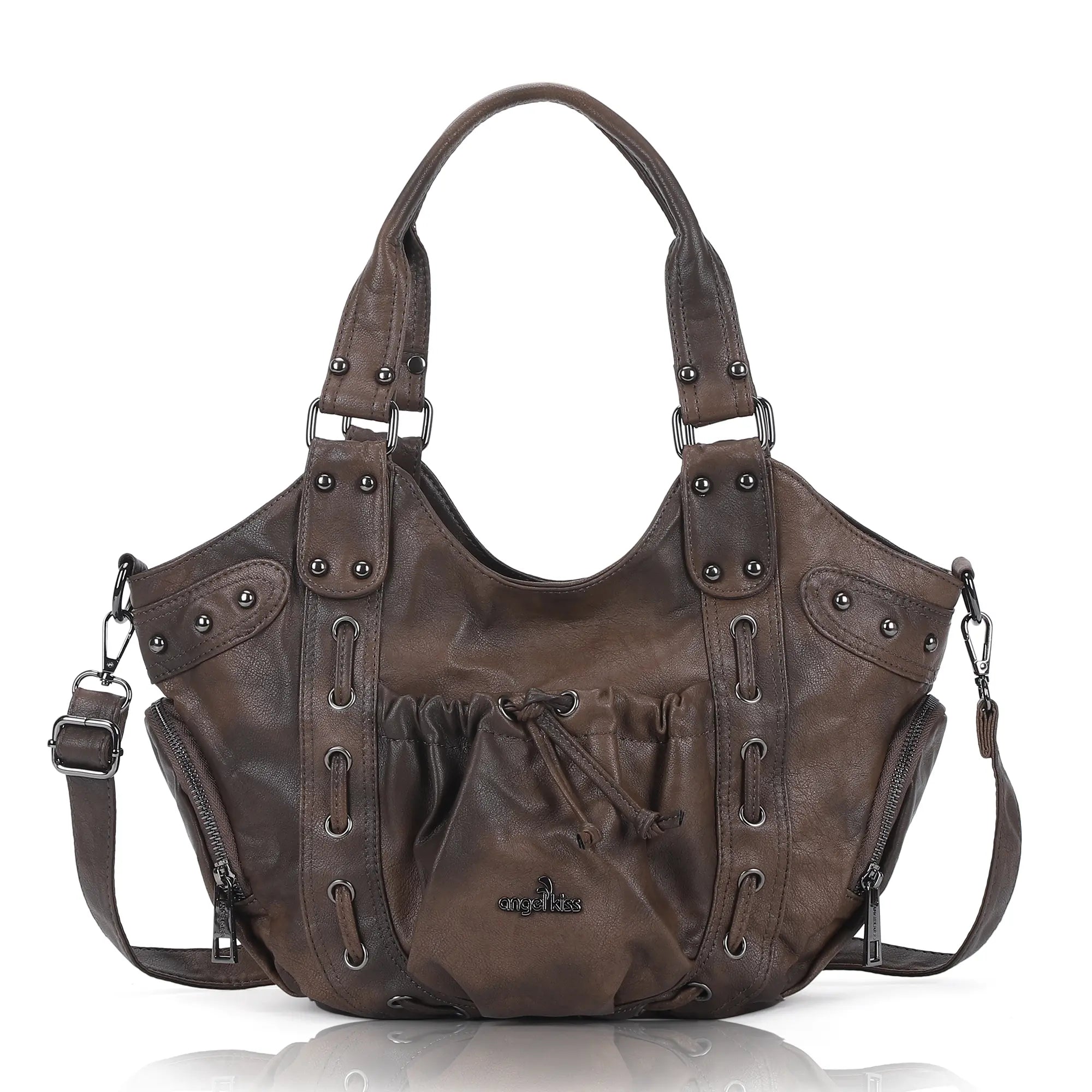 Drawstring Detail Shoulder Bag – Casual Convertible Crossbody