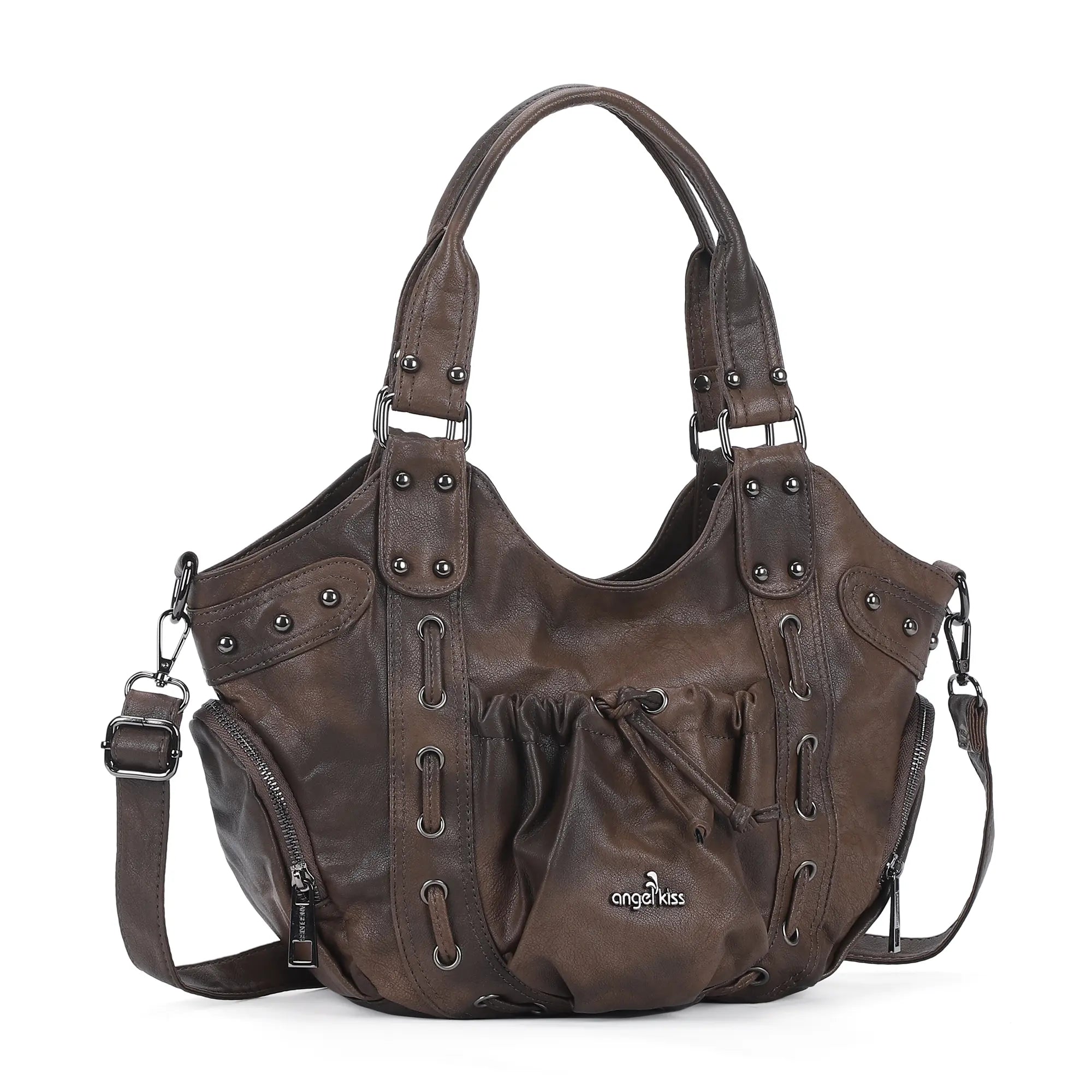 Drawstring Detail Shoulder Bag – Casual Convertible Crossbody