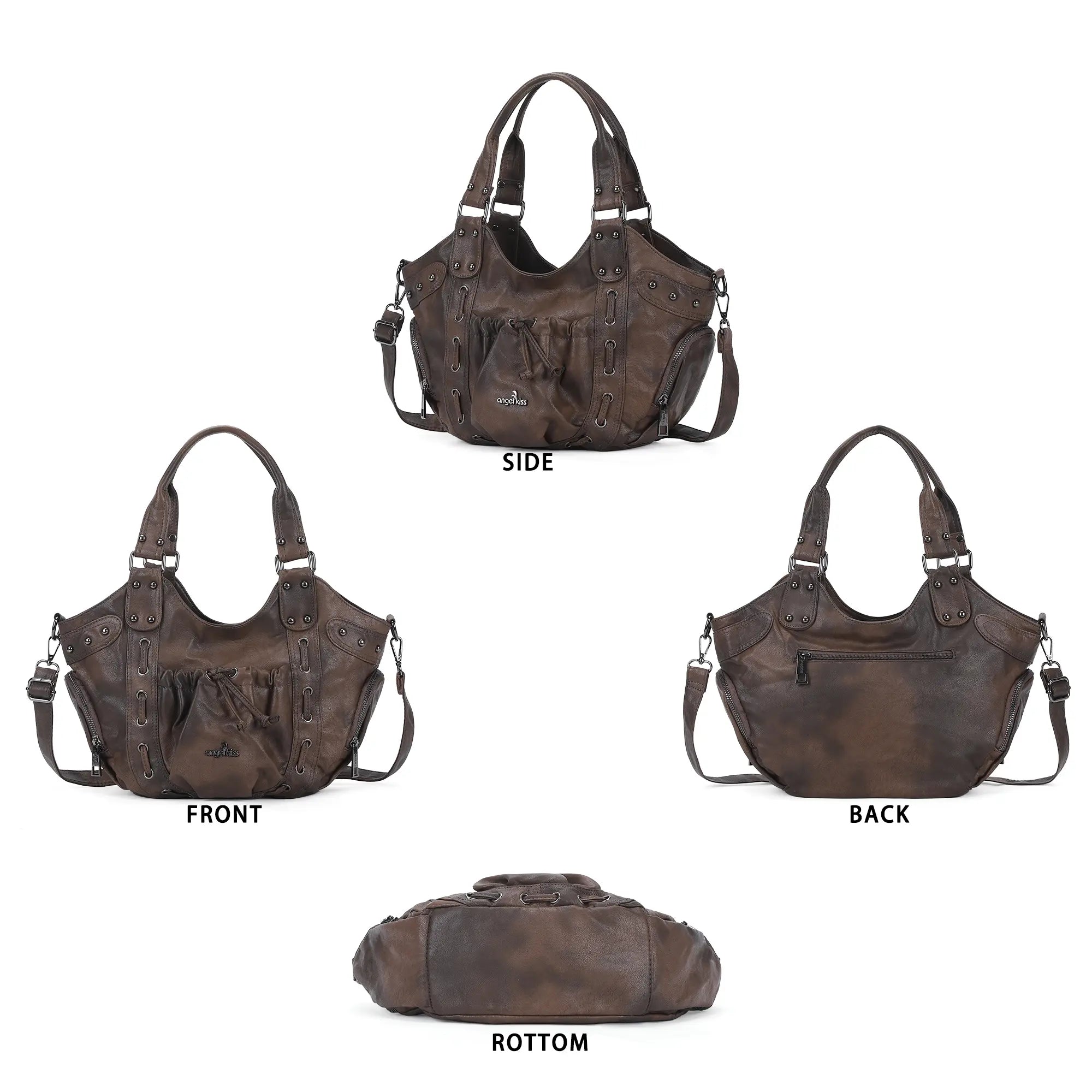 Drawstring Detail Shoulder Bag – Casual Convertible Crossbody
