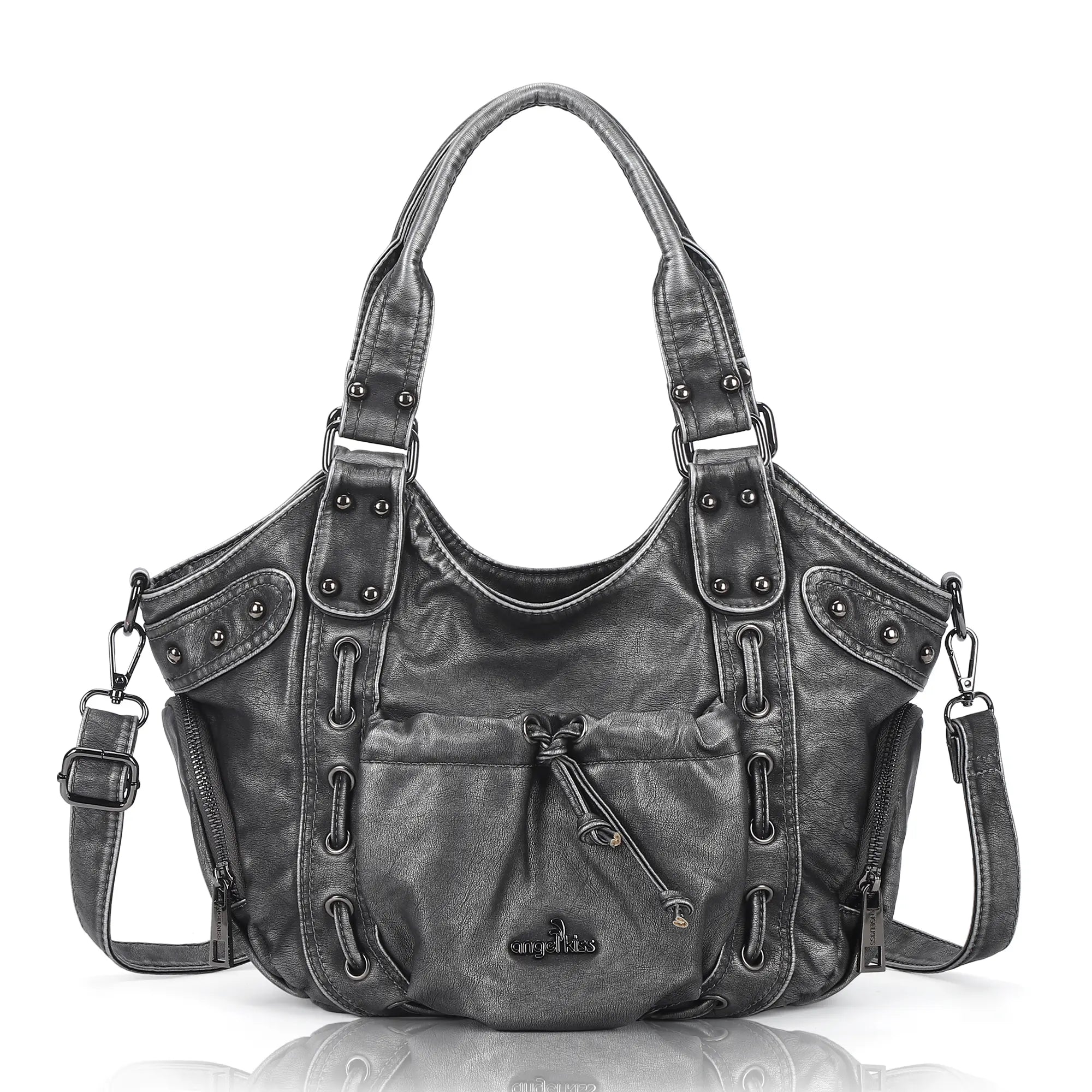 Drawstring Detail Shoulder Bag – Casual Convertible Crossbody