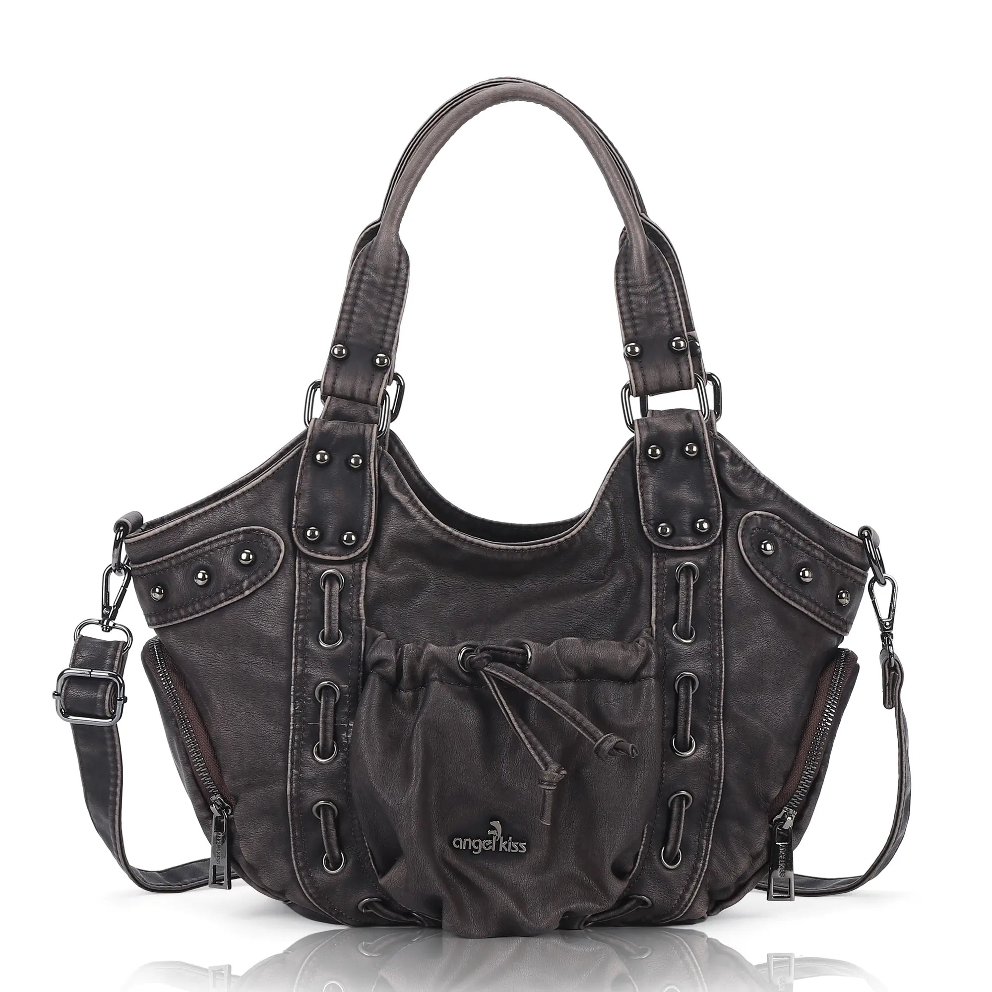 Drawstring Detail Shoulder Bag – Casual Convertible Crossbody