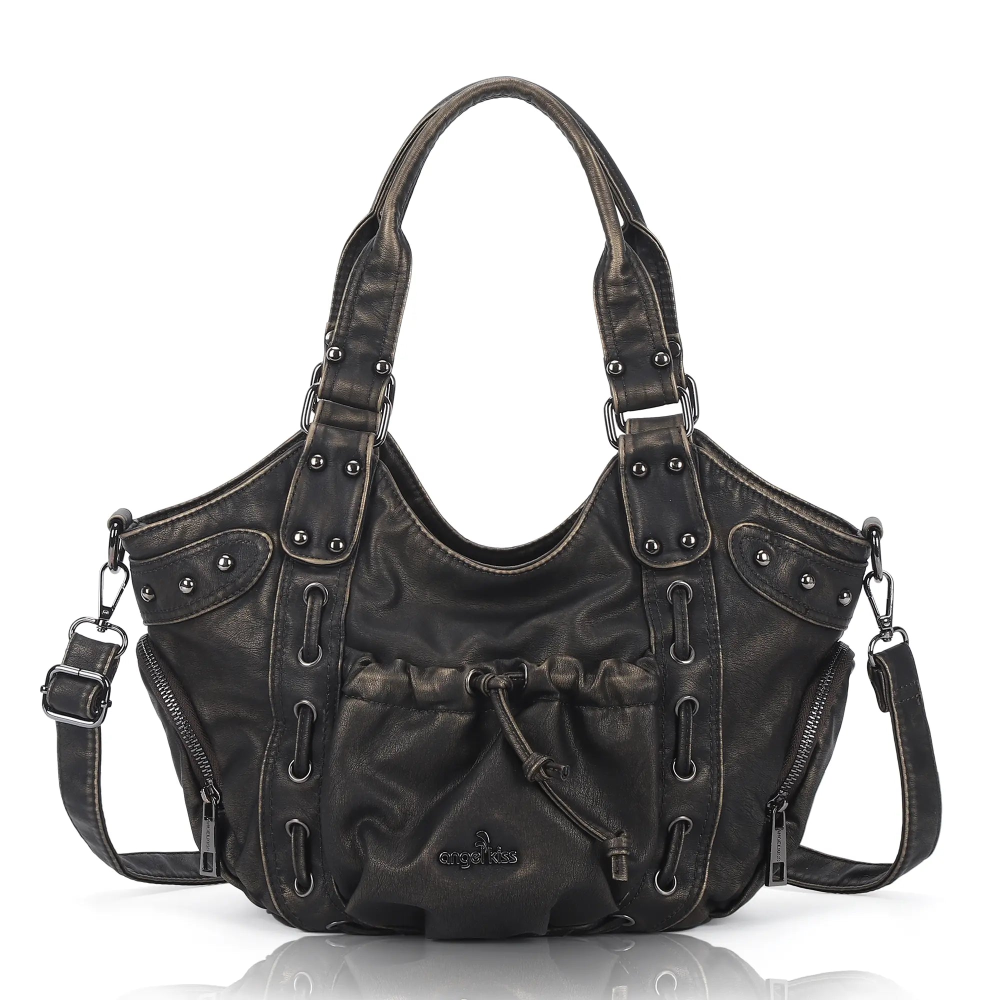 Drawstring Detail Shoulder Bag – Casual Convertible Crossbody