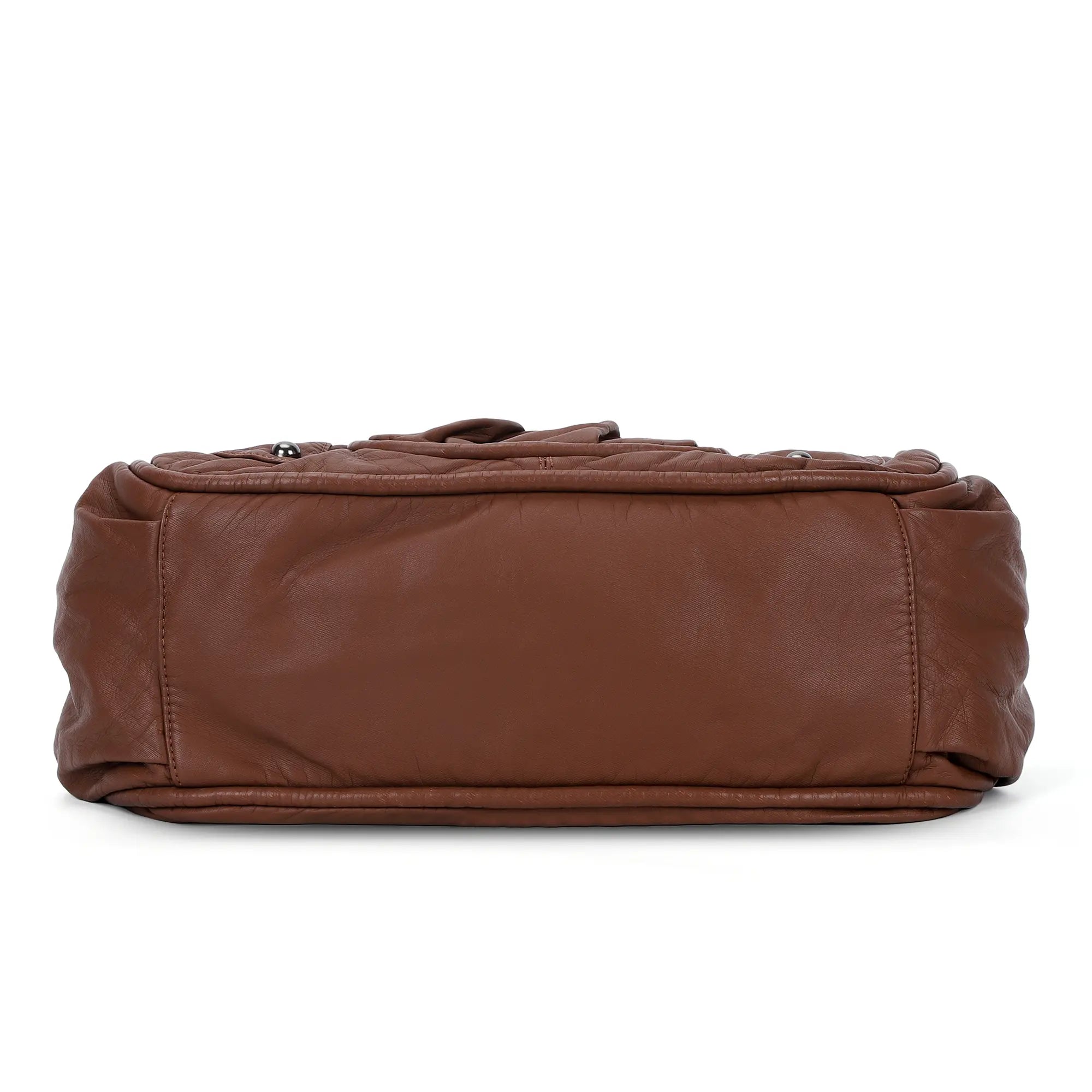 Slouchy Hobo Shoulder Bag for Women – Washed Faux Leather Crossbody Purse