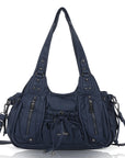 Slouchy Hobo Shoulder Bag for Women – Washed Faux Leather Crossbody Purse