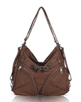 Lace Up Multi Pocket Handbag – Moto Chic Studded Crossbody Bag