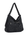 Lace Up Multi Pocket Handbag – Moto Chic Studded Crossbody Bag