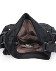 Lace Up Multi Pocket Handbag – Moto Chic Studded Crossbody Bag