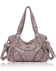 Studded Slouchy Hobo Shoulder Bag with Side-Tie Details