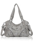 Studded Slouchy Hobo Shoulder Bag with Side-Tie Details