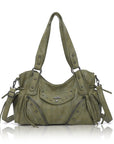 Studded Slouchy Hobo Shoulder Bag with Side-Tie Details