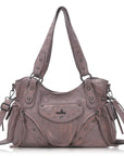 Studded Slouchy Hobo Shoulder Bag with Side-Tie Details