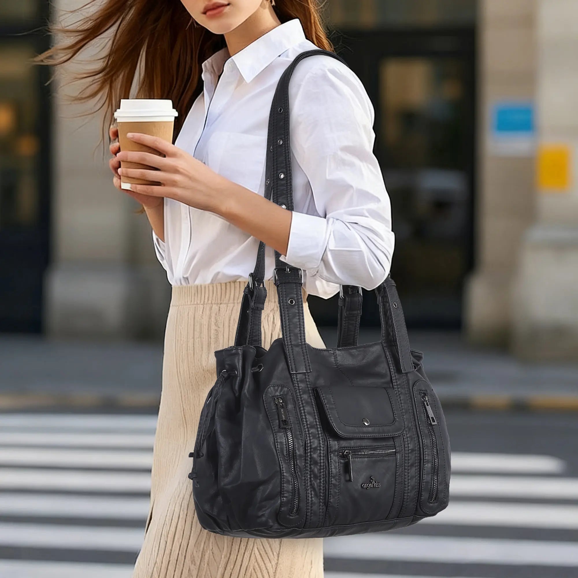 Slouchy Hobo Tote Bag &amp; Convertible Daily Traveler Bag