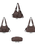 Distressed Western Boho Satchel | Washed Vegan Leather Crossbody