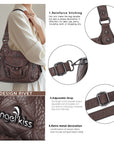 Distressed Western Boho Satchel | Washed Vegan Leather Crossbody