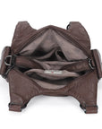 Distressed Western Boho Satchel | Washed Vegan Leather Crossbody