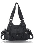 Distressed Western Boho Satchel | Washed Vegan Leather Crossbody