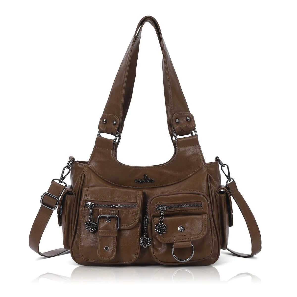 Multi-Pocket Vintage Everyday Shoulder Bag