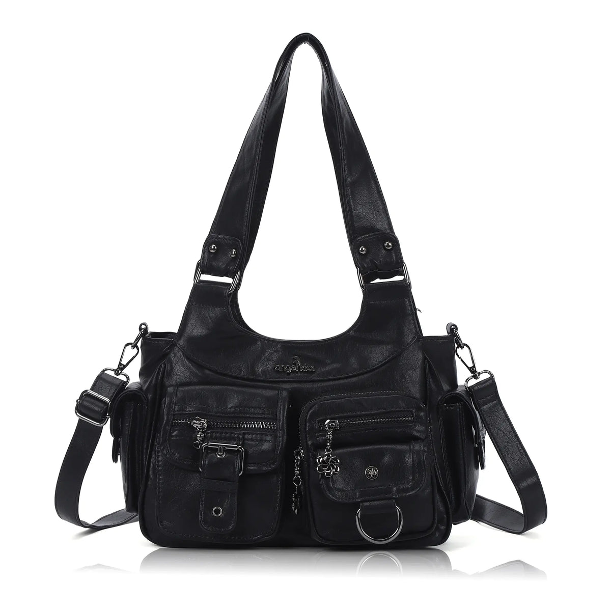 Multi-Pocket Vintage Everyday Shoulder Bag