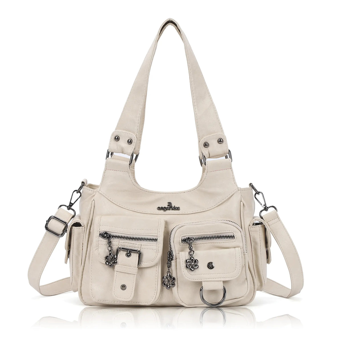 Multi-Pocket Vintage Everyday Shoulder Bag