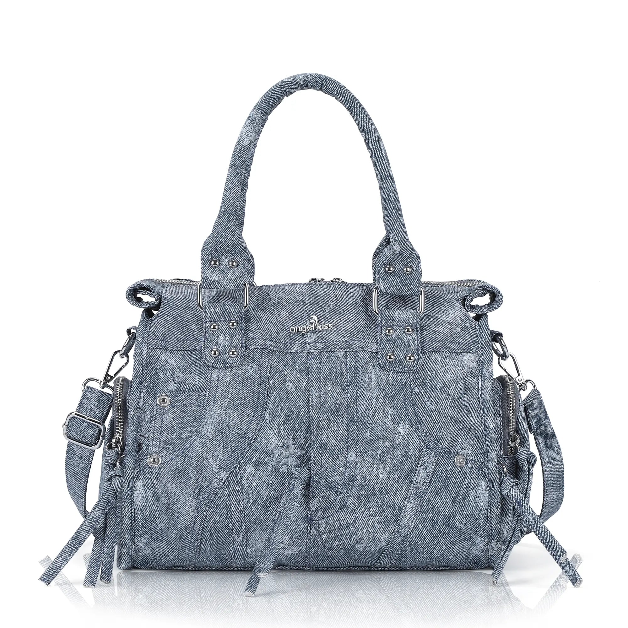 Multi Pocket Top Handle Handbag – Retro Floral Print Crossbody Shoulder Purse