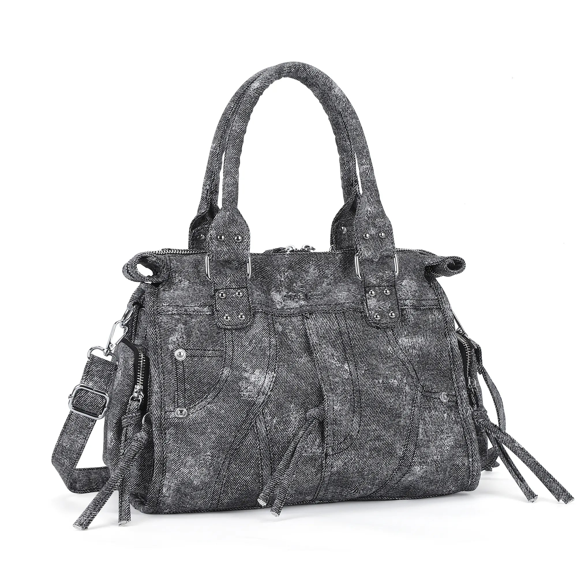 Multi Pocket Top Handle Handbag – Retro Floral Print Crossbody Shoulder Purse