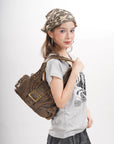 Y2K Leopard Moto Shoulder Bag, Buckle Detail & Convertible Carry