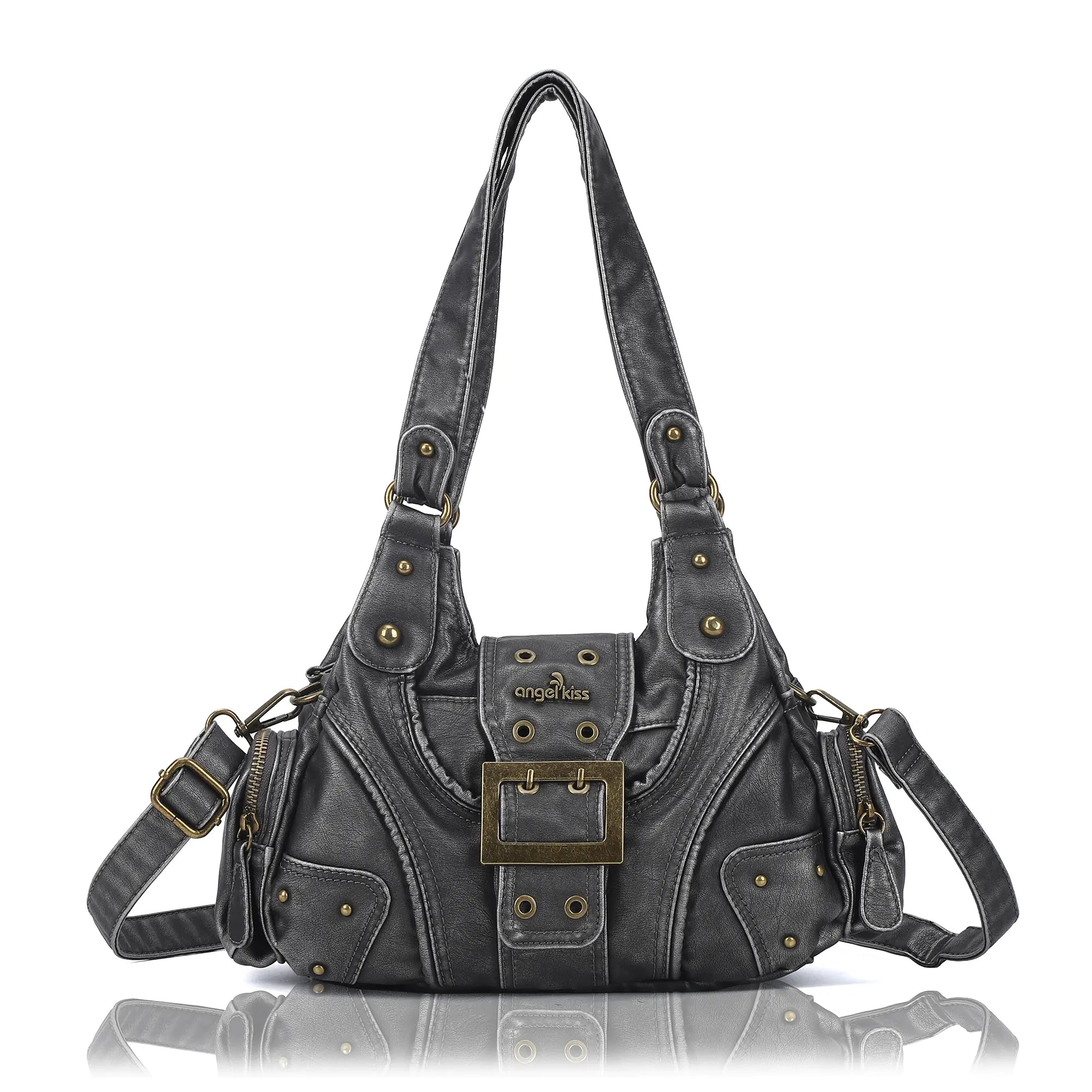 Y2K Leopard Patchwork Crossbody Bag – Front Buckle Retro Shoulder Handbag