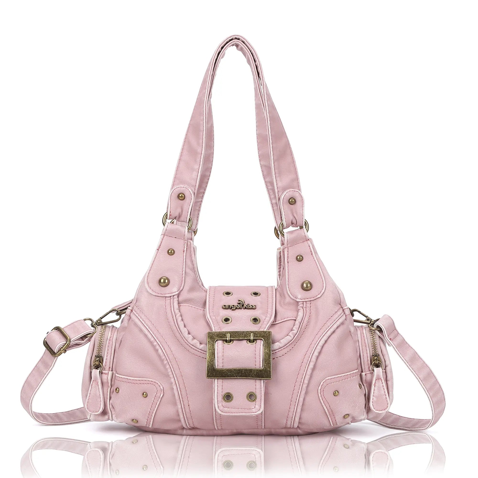 Y2K Leopard Patchwork Crossbody Bag – Front Buckle Retro Shoulder Handbag