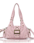 Y2K Leopard Patchwork Crossbody Bag – Front Buckle Retro Shoulder Handbag