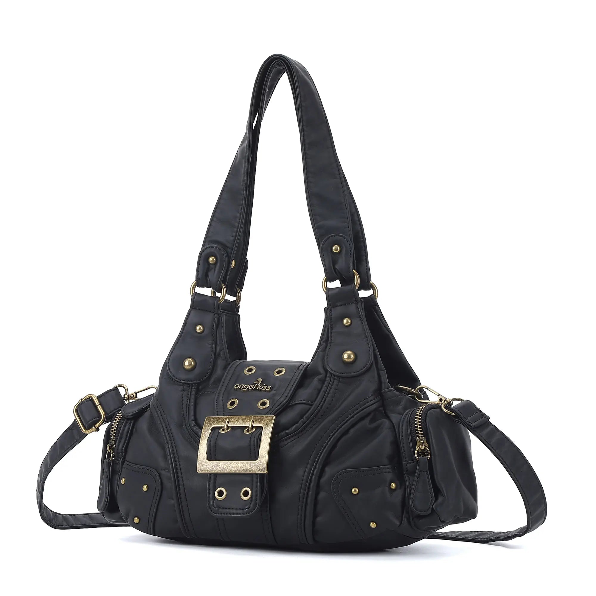Y2K Leopard Patchwork Crossbody Bag – Front Buckle Retro Shoulder Handbag