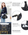 Y2K Leopard Patchwork Crossbody Bag – Front Buckle Retro Shoulder Handbag