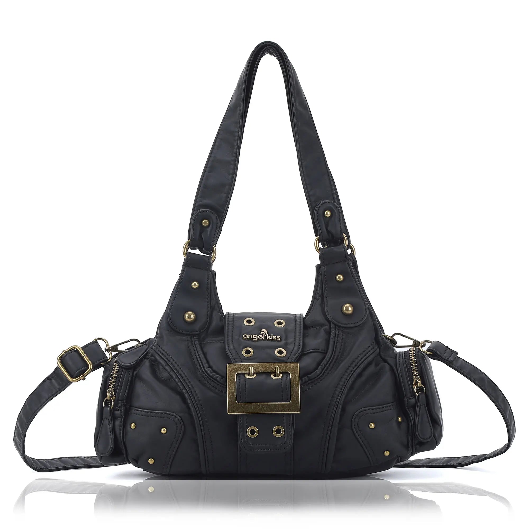 Y2K Leopard Patchwork Crossbody Bag – Front Buckle Retro Shoulder Handbag